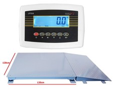 Industriewaage 3t Plattformwaage 120x120cm mit Auffahrrampe f&uuml;r Transportwagen
