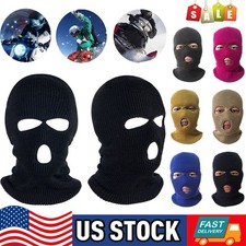 3-Hole Full Face Mask Cover Ski Mask Winter Balaclava Cap Knitted Face Cover USA