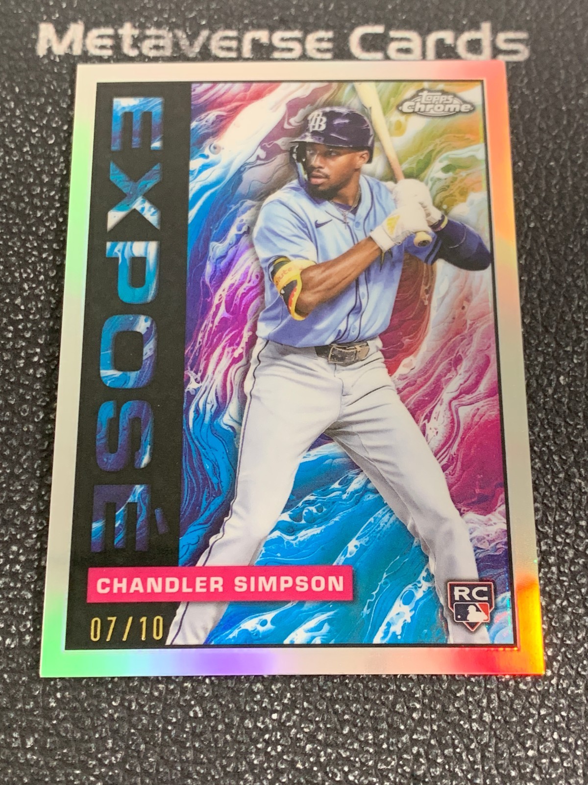 2025 Topps Chrome Update Chandler Simpson Expose /10 Rookie RC Rays SSP