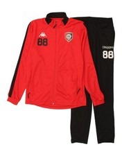KAPPA Womens Graphic Full Tracksuit UK 14 Medium Red Colourblock Polyester AP14