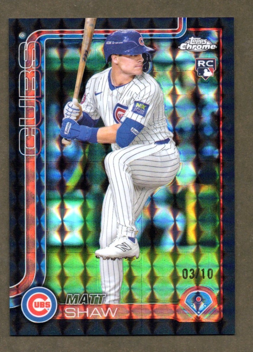 2025 Topps Chrome Black Geometric Refractor 3/10 Matt Shaw #219 Rookie RC