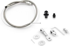 5657 Stainless Adjustable Steel Braided Throttle Cable Kit. 36" in cable 24" Sle