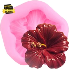Hibiscus Flower Fondant Molds Flower Silicone Mold for Cake Decorating Cupcake T