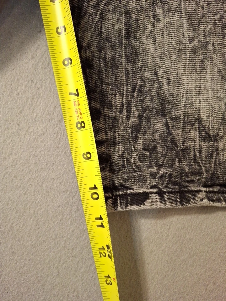 Pantalones Cortos de Jean COMPANY 81 Para Hombre 36x10.5 Lavado Ácido Negro Algodón Denim Elástico Foto 4 de 4