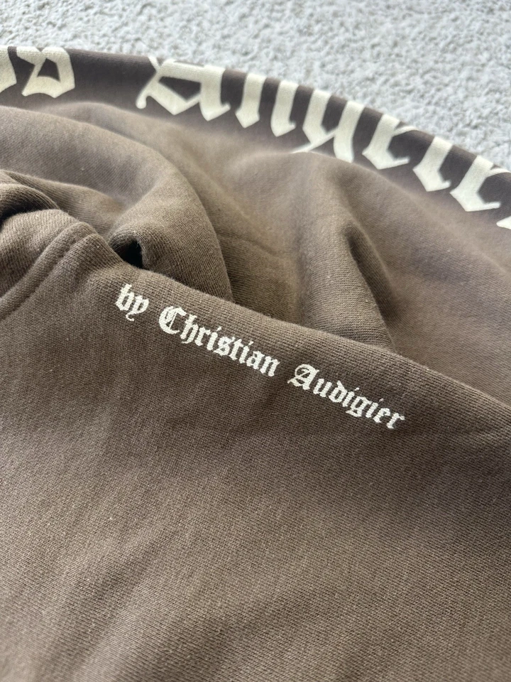 Smet By Christian Audigier Brown Hoodie Y2K Crazy Design Print Size XXL 2XL - image 4 of 4