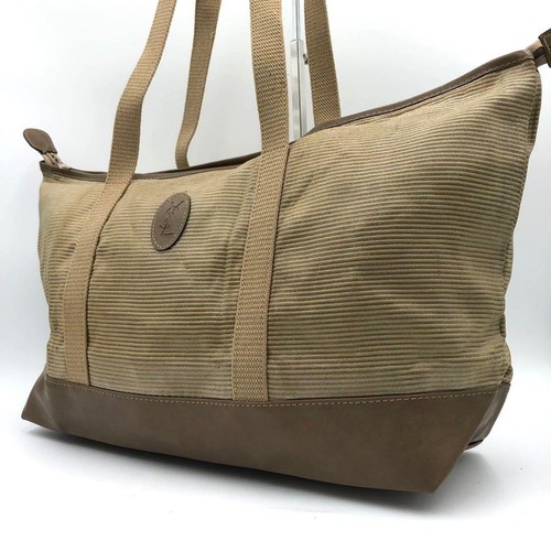 Yves Saint Laurent Tote Bag Large Beige Travel Bag Used Japan