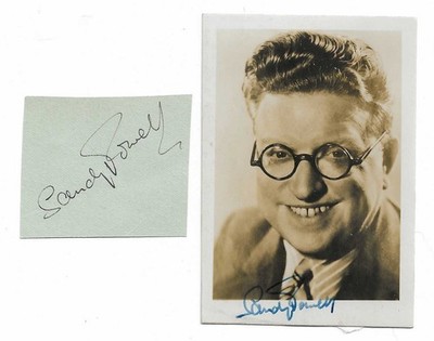 Sandy Powell. Vintage Comedian. Signed Photo + Cut Piece