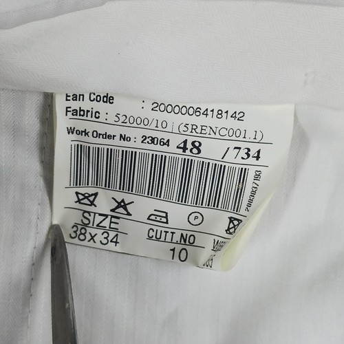 Sarar Hombres Pantalones Multicolor Rayas 36x32 Recto Vestido Pantalón Algodón Nylon - Imagen 18 de 20