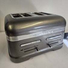 Kitchen AID Artisan Slice Toaster Grey Metal Wide Slots Lift Partialy Working