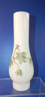 HAND PAINTED IVY LEAF MILK GLASS LAMP SHADE HURRICANE CHIMNEY VINTAGE 9.5"tall