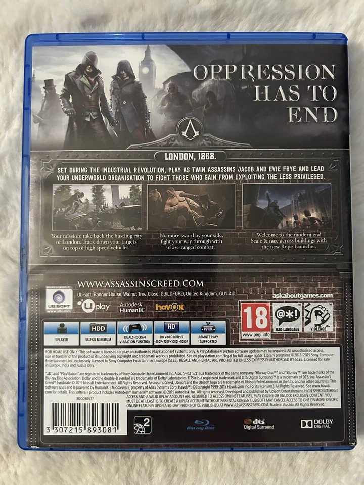 Assassin's Creed Syndicate (Sony PlayStation 4, 2015) - PS4 - Image 2 of 3