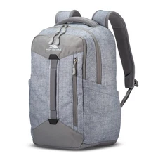 High Sierra Large Backpack with Device Sleeve and Adjustable Straps, Silver