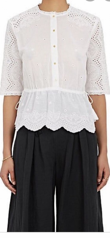 Ulla Johnson Quincy white eyelet blouse size 0 NWT