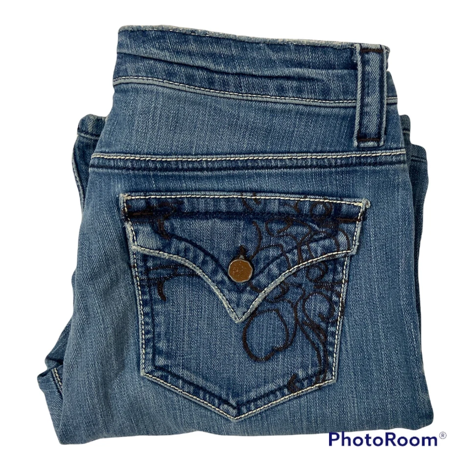 PURE COLOR FLARE WOMENS JEANS sz30 Light Wash NICE JEANS! Flap Pockets - Image 3 of 4