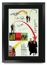 All About Eve Movie Poster Cast Signed Printed Autograph A3 Framed Memorabilia