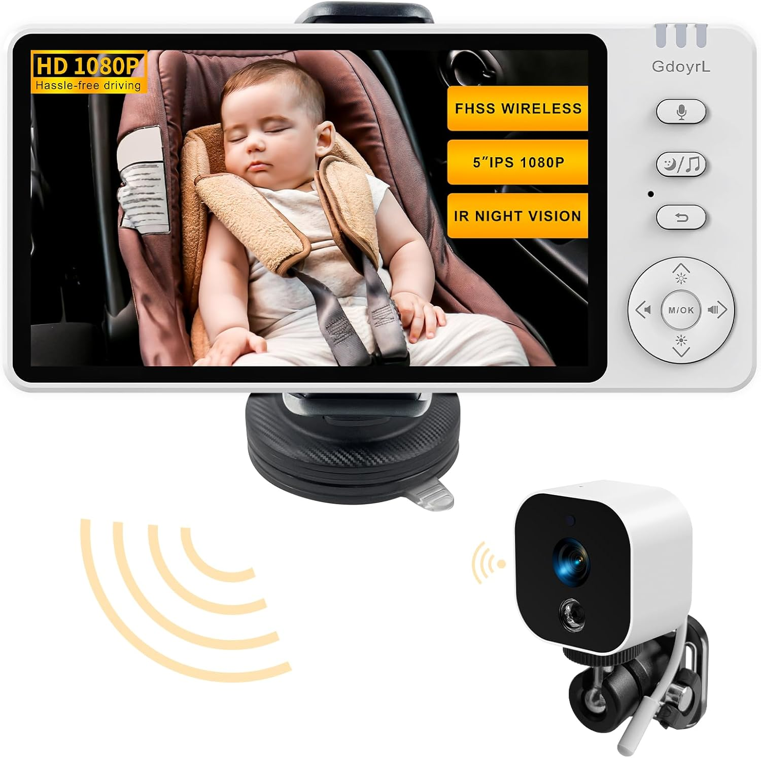 Baby Car Camera Backseat Wireless Baby Monitor with Camera (Max. Range 1000FT) M