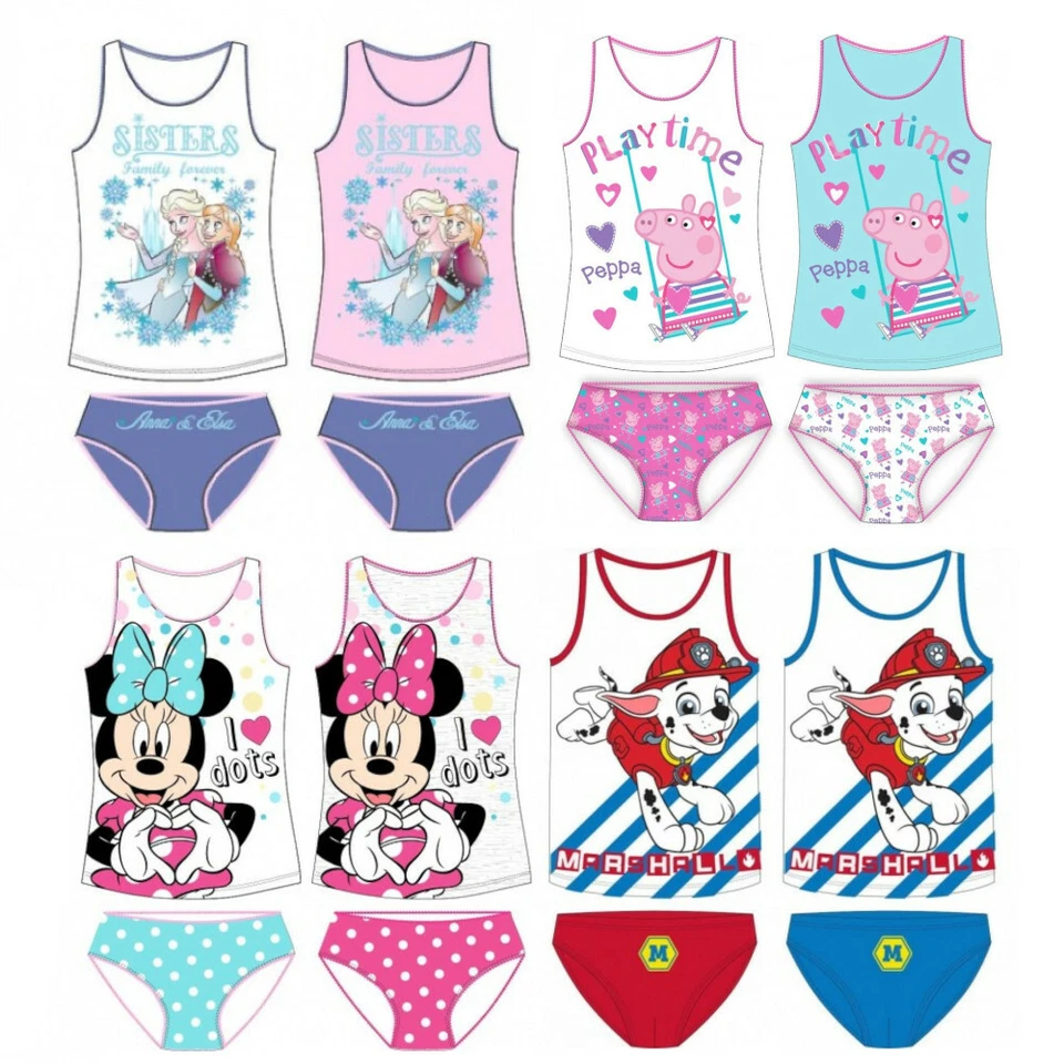 Kinder Unterwäsche Set Unterhemd und Unterhose Mädchen Jungen Wäsche - Bild 1 von 1