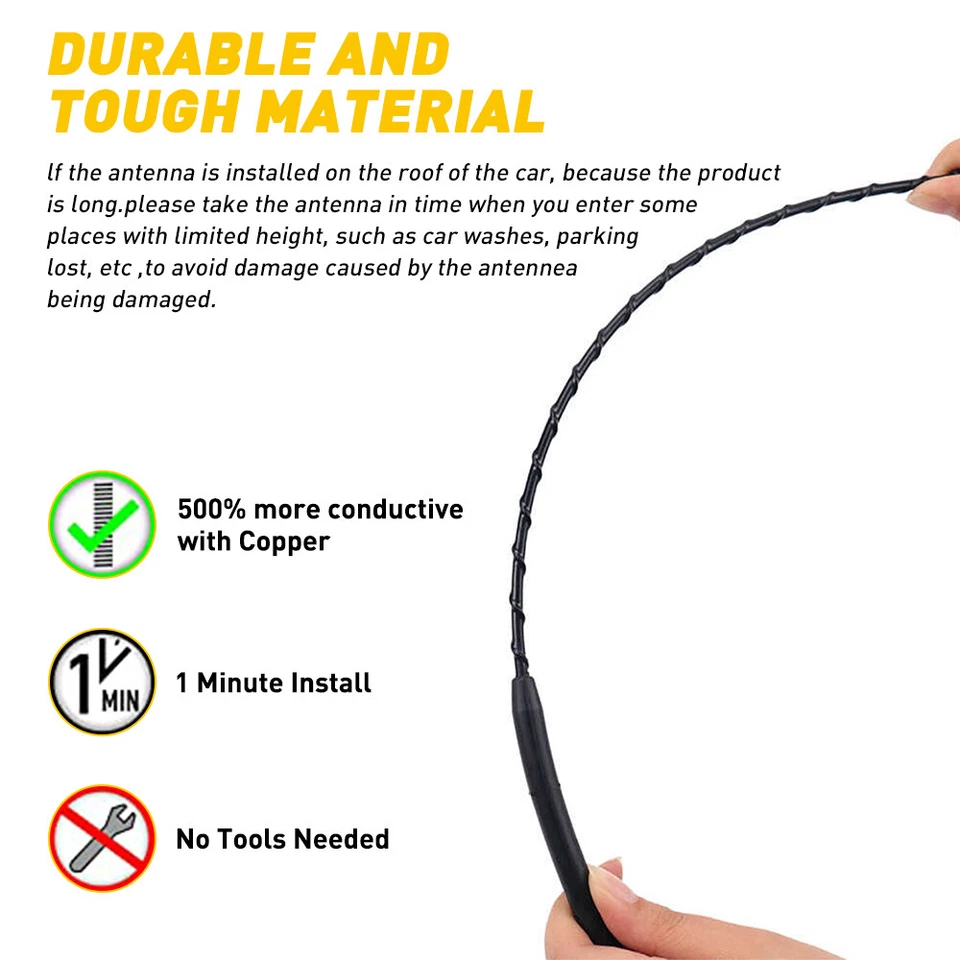 Mástil de antena universal 11" AM/FM para maletero SUV pickup 2021 Nissan Titan Toyota Foto 4 de 4