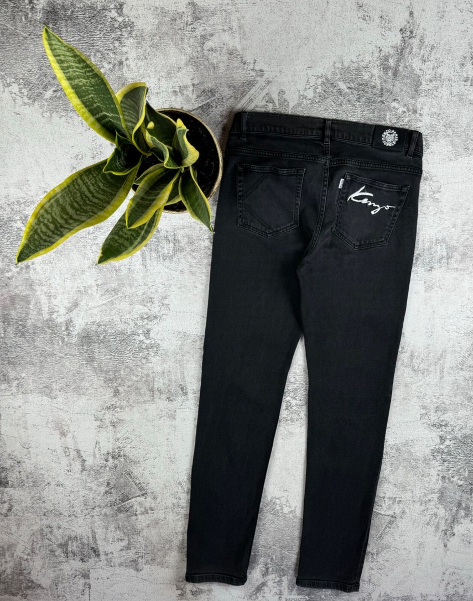 AUTHENTIC Kenzo Paris Jungle Signature Logo Luxury Rap Jeans