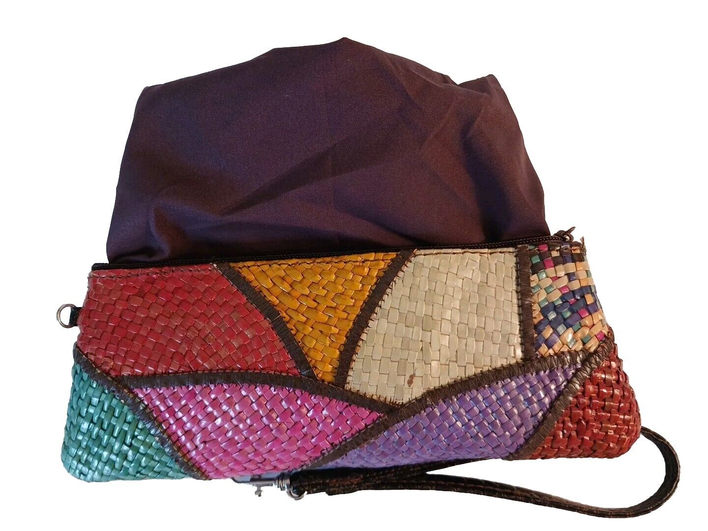 Multicolor Raffia Rattan Clutch Hand Bag Resort B… - image 7