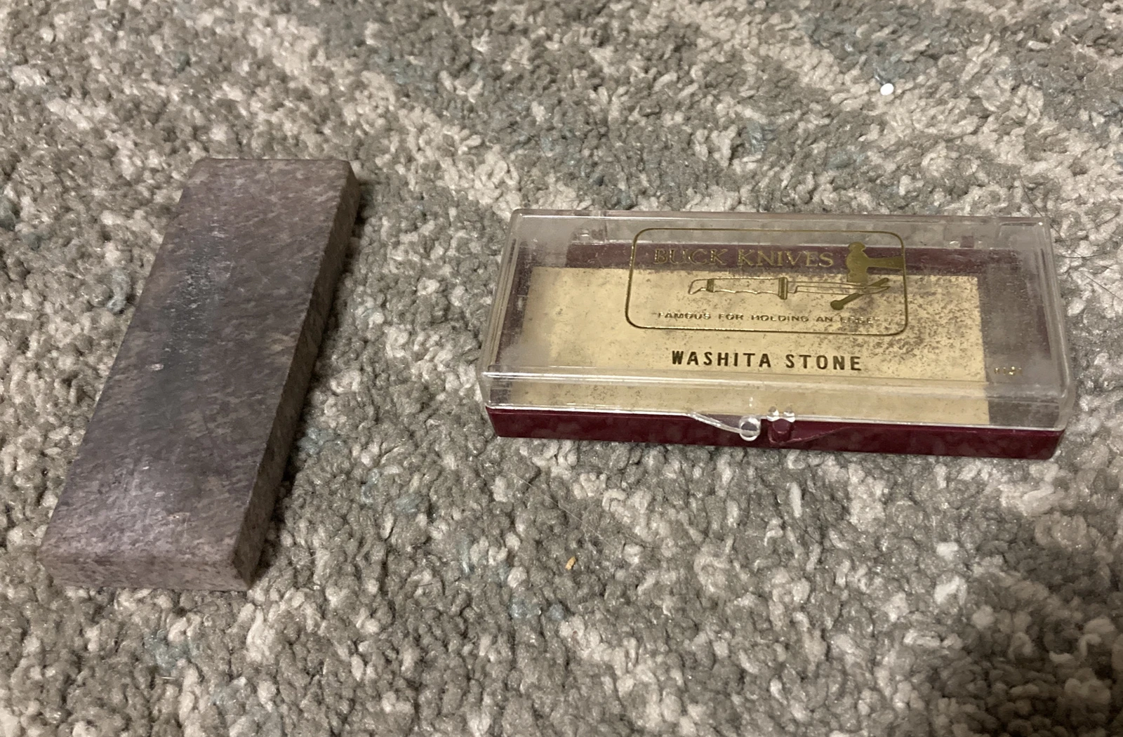 VTG BUCK KNIVES WASHITA KNIFE SHARPENING STONE #131 ORIGINAL CASE
