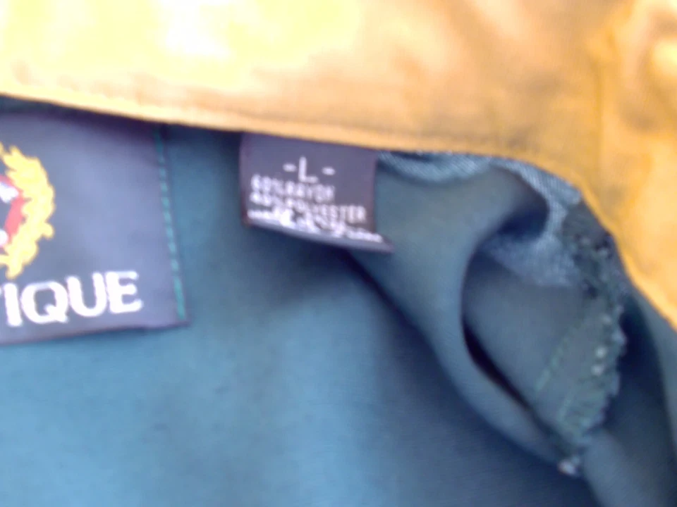 Camisa de manga larga Montique para hombre talla grande verde/bronceado con botones Foto 3 de 4