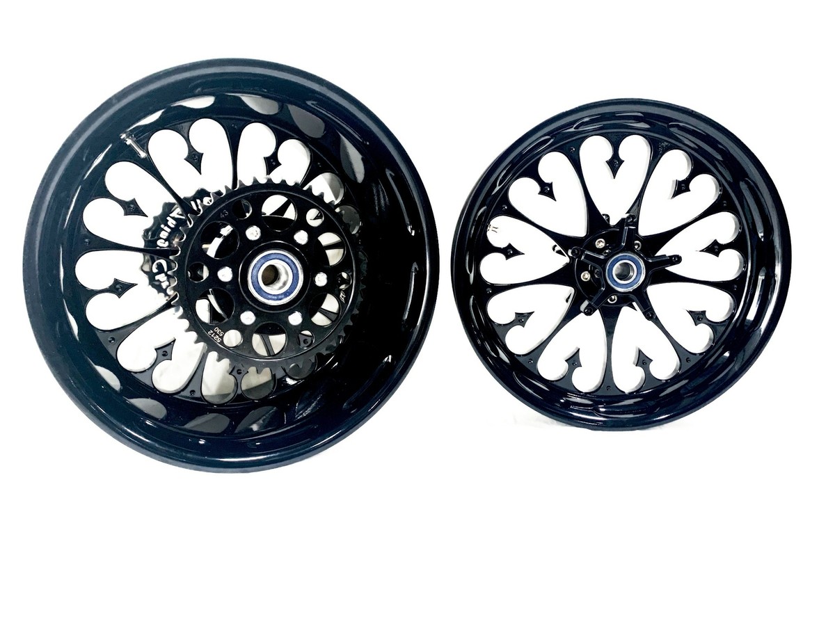ZX 300 FAT TIRE SOLID BLACK STILETTO WHEELS 2006-2011 ZX 300 FAT TIRE SOLID BLACK STILETTO WHEELS 2006-2011
