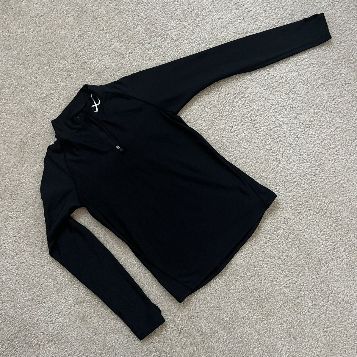 CW-X Insulator Zip-T Black 1/4 Zip Turtleneck WM Sz Sm Base Layer