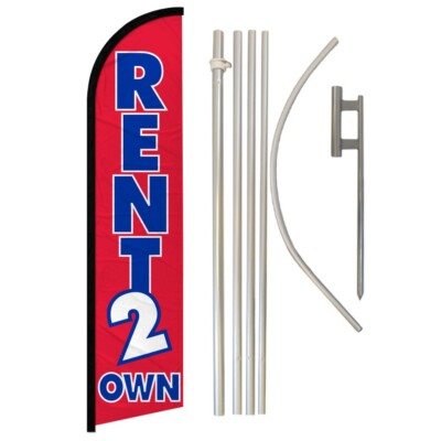 Rent 2 Own Windless Banner Swooper Advertising Flag Pole Kit Real Estate