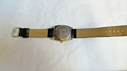 BIJOUX MONTRE ERNEST BRACELET SIMILER CUIR FOND GRIS METAL - Picture 2 of 6