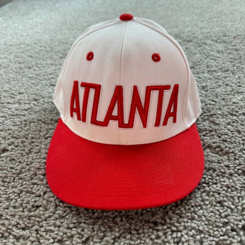 Gorra Atlanta Leader Loga para hombre talla única blanca roja gorra trasera a presión DEFECTUOSA Foto 2 de 4