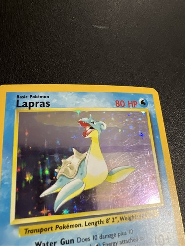 Vintage Basic Pokemon Lapras - 10/62 - Holo Rare Card 1999- 80 HP #1 - Picture 2 of 24