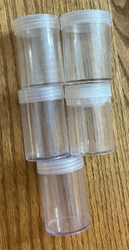 5 - USED COIN TUBES *** LARGE SILVER DOLLAR *** SIZE  -  L@@K AT PICTURES!  #322