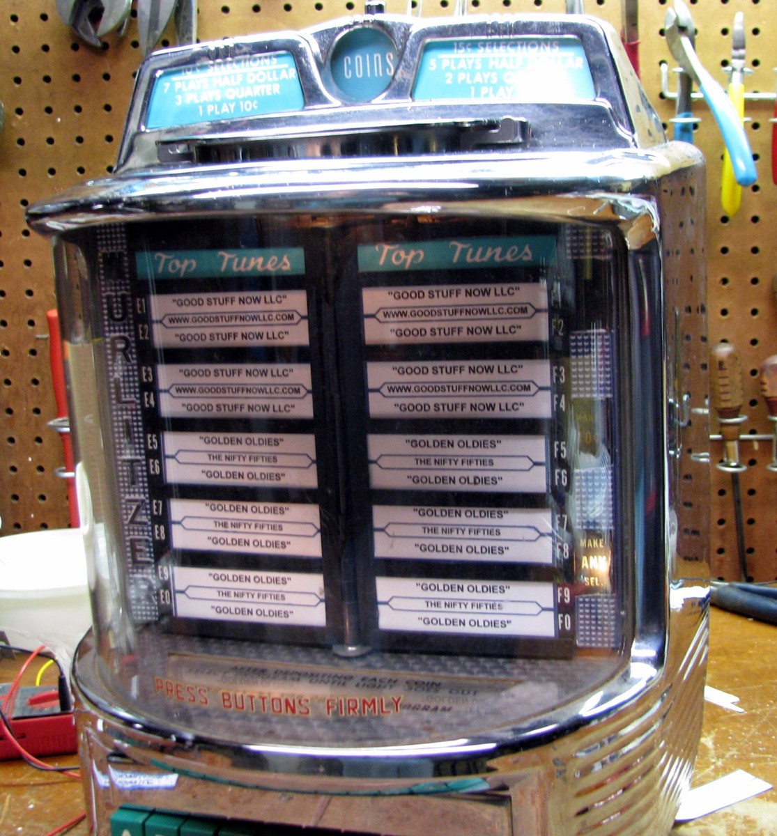 WURLITZER WALLBOX JUKEBOX DECAL PRESS BUTTONS FIRMLY 5200, 5202 WURLITZER WALLBOX JUKEBOX DECAL PRESS BUTTONS FIRMLY 5200, 5202