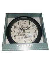 SHARP "Family the ones you Live with Laugh with & Love " WALL CLOCK 