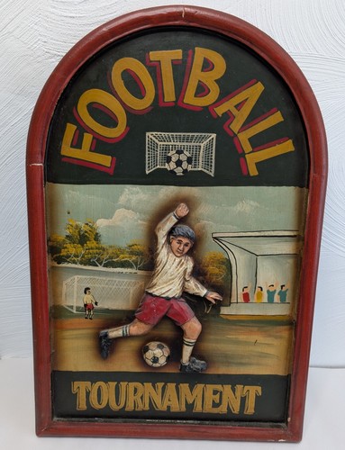 Letrero de pub publicitario de madera en relieve 3D grande vintage torneo de fútbol 24 pulgadas - Imagen 3 de 11