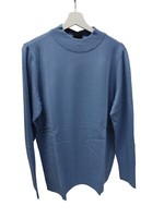 Ulla Popken Damen Stehkragen Langarm RippbüNdchen Pullover Gr. 42/44 Blau