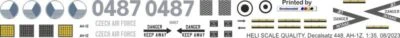 HELI SCALE QUALITY Decal 448 Bell AH-1Z Viper Czech Air Force 0487