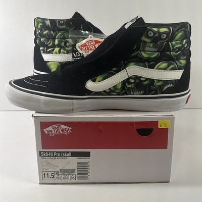 Size 11.5M | Supreme x Vans Sk8- High Glow-In-The-Dark Skull Pile