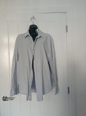 H&M Regular Fit Shirt Size XL Mix Linen and Cotton Long Sleeve Button Down - Image 1 of 3