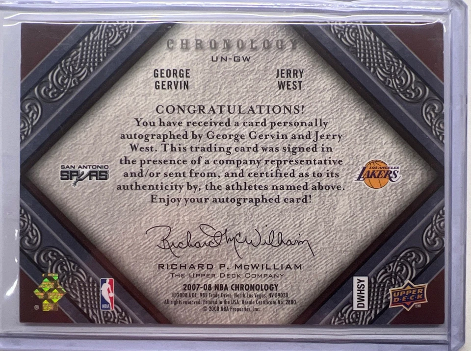 George Gervin and Jerry West Chronology Auto Dual Uniform number 34/44 Rare🔥🔥  - Image 2 of 2