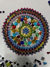200g Mixed Color Mosaic Glass Tiles, Glitter Crystal Square Pieces for Crafts