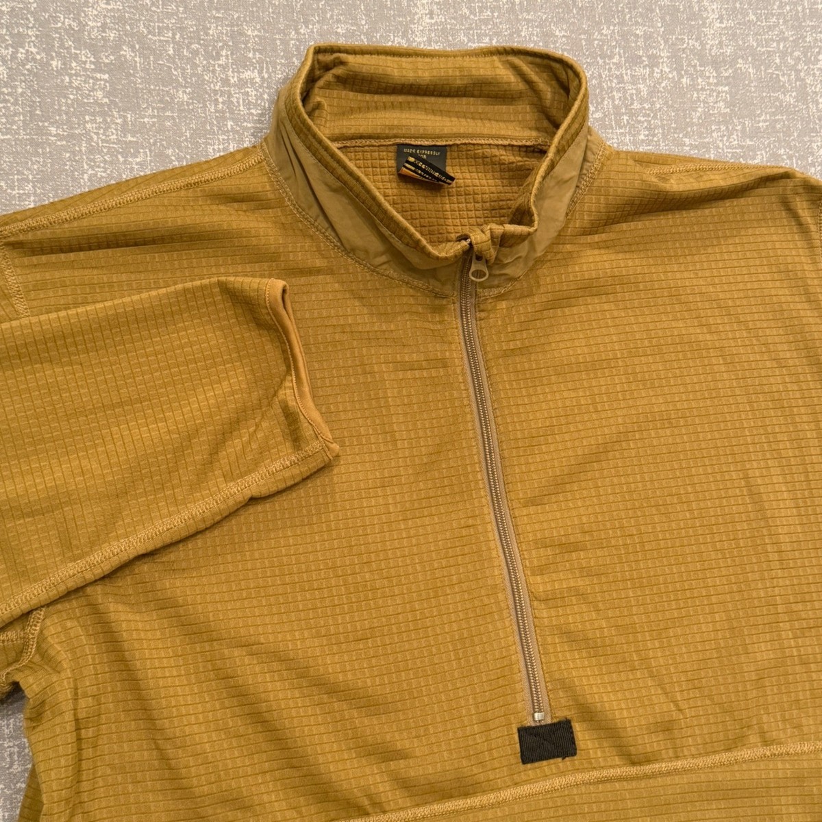 Peckham USMC Polartec Grid Fleece Pullover Coyote Brown Mens XXL-REG Quarter Zip