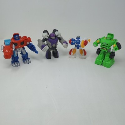 4X Playskool Heroes Transformers (Optimus Prime, High Tide, Megatron, Boulder)