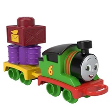 Thomas & Friends Toddler Toy My First Percy Push-Along Train with Stacking Cargo