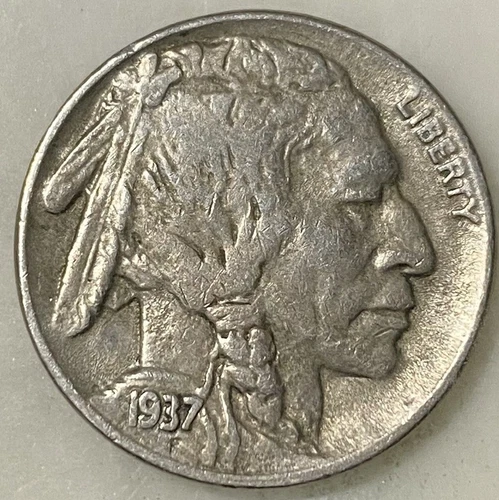 1937-D Indian Head Buffalo Nickel 5 Cent 5c US Coin #D42425