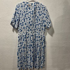 Talbots P COLLECTION VTG Short Sleeve Midi Dress SIZE: M PLEATED COTTAGE CORE