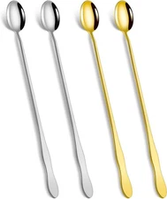 10 Inch Long Handle Ice Tea Spoons Set of 4 - Innovative Gourd-Shaped Handle Ide
