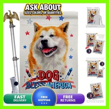 Breeze Decor Patriotic Akita House Flag Small Double-Sided