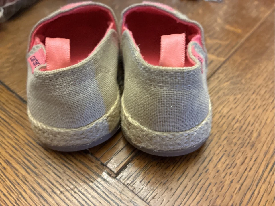 CARTER'S NIÑAS ARI ALPARGATA MOCASÍN PLANO BEIGE BRONCEADO Rosa Helado TALLA 4 Foto 3 de 4